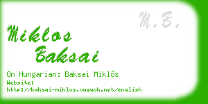 miklos baksai business card